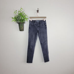 American Eagle Skinny Jegging Jeans Black Wash AEO Denim X Super Stretch AE 4